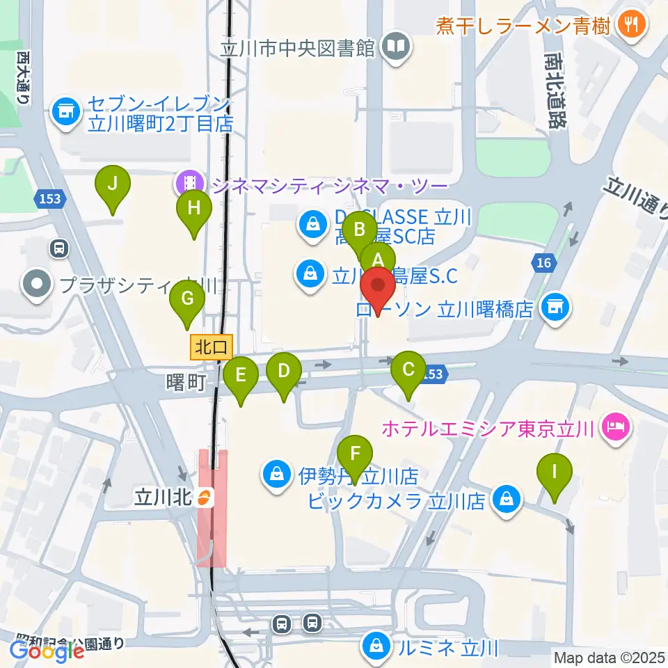 立川シネマシティ シネマ・ワン周辺の駐車場・コインパーキング一覧地図