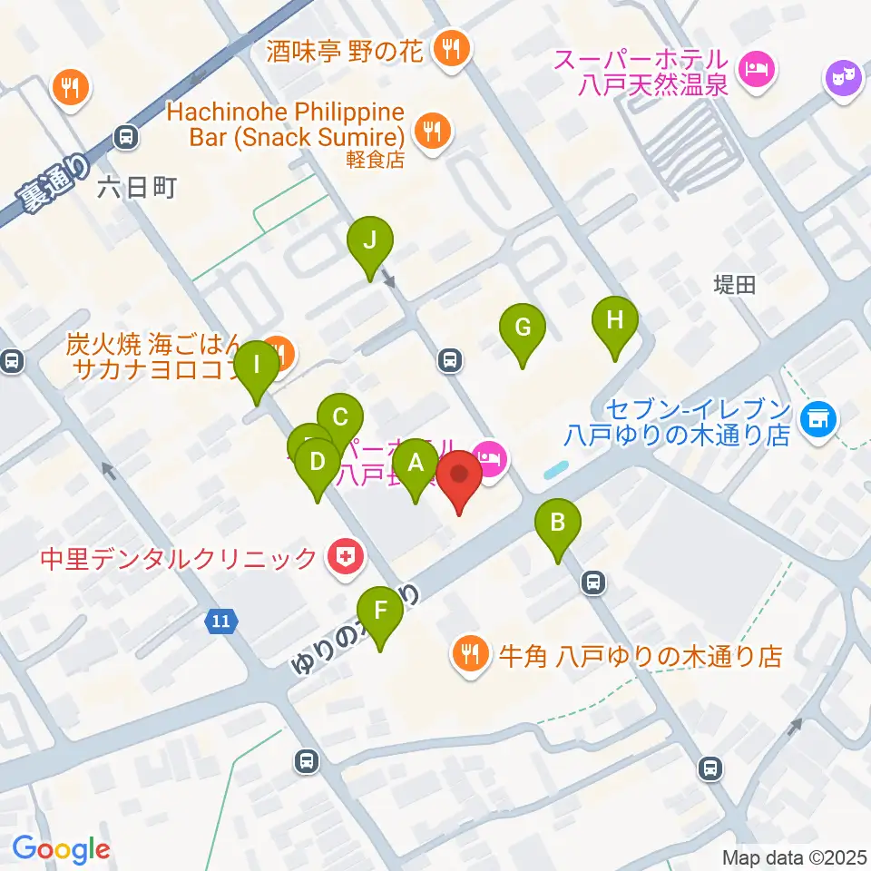 八戸フォーミー周辺の駐車場・コインパーキング一覧地図