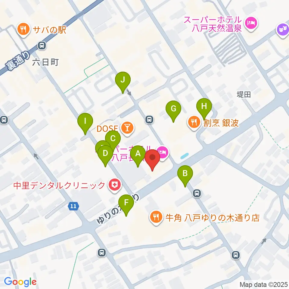 八戸フォーミー周辺の駐車場・コインパーキング一覧地図