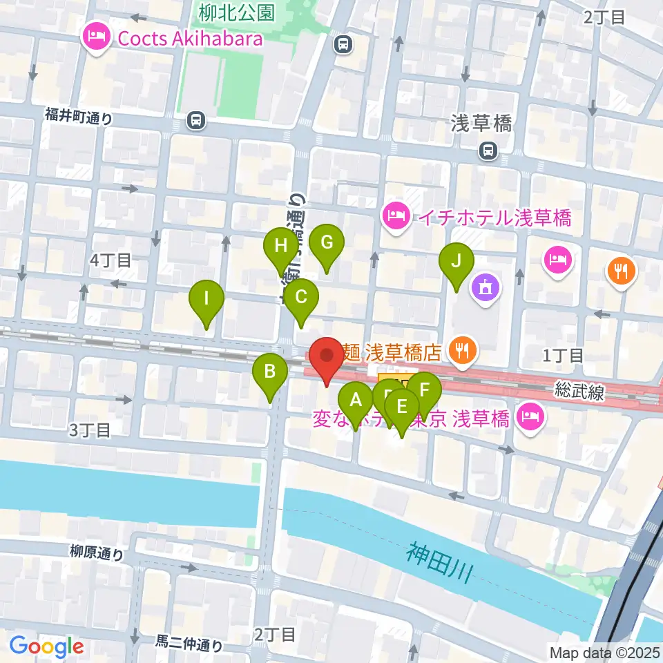 浅草橋マンホール周辺の駐車場・コインパーキング一覧地図
