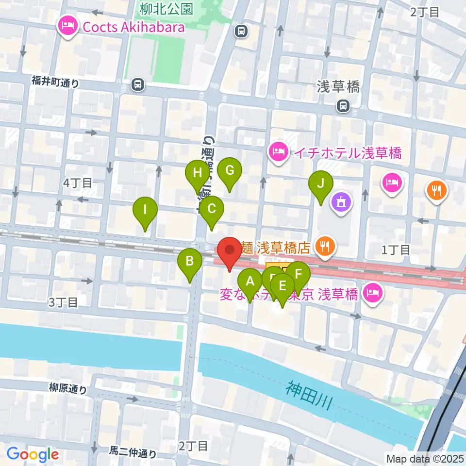 浅草橋マンホール周辺の駐車場・コインパーキング一覧地図
