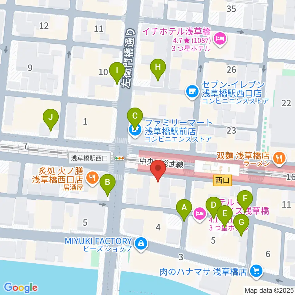 浅草橋マンホール周辺の駐車場・コインパーキング一覧地図