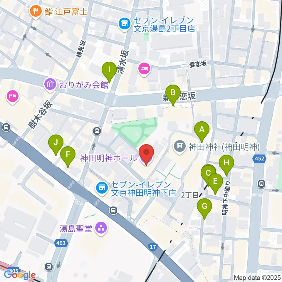 神田明神ホール周辺の駐車場・コインパーキング一覧地図