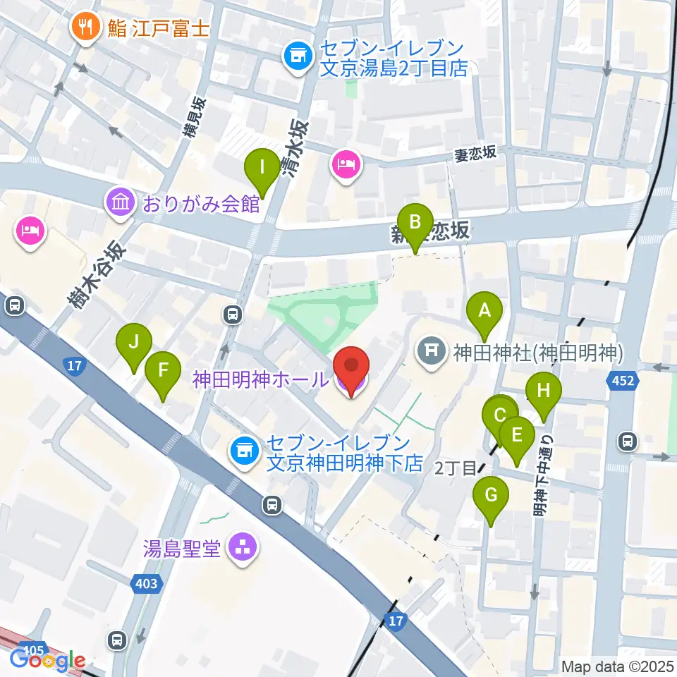 神田明神ホール周辺の駐車場・コインパーキング一覧地図