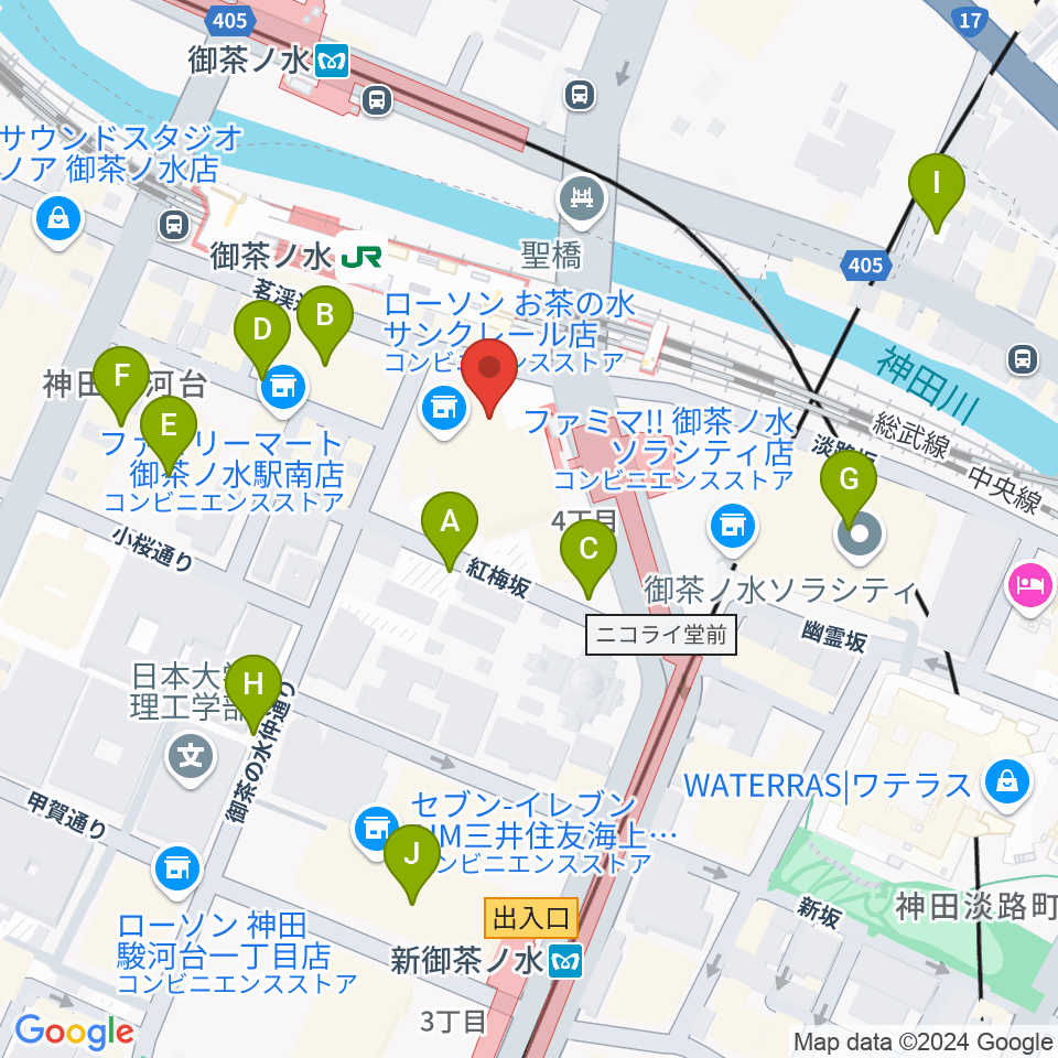 ディスクユニオンお茶の水駅前店周辺の駐車場・コインパーキング一覧地図