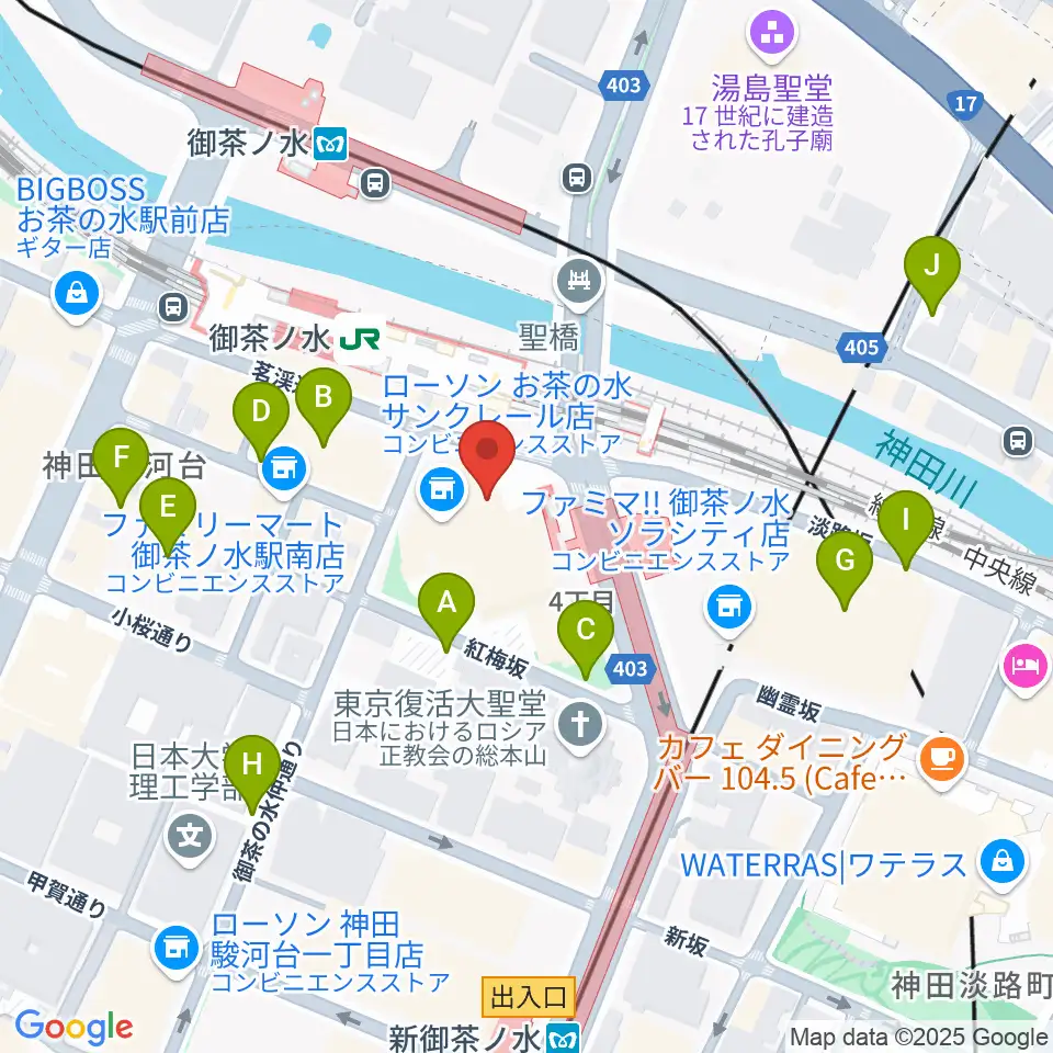 ディスクユニオンお茶の水駅前店周辺の駐車場・コインパーキング一覧地図