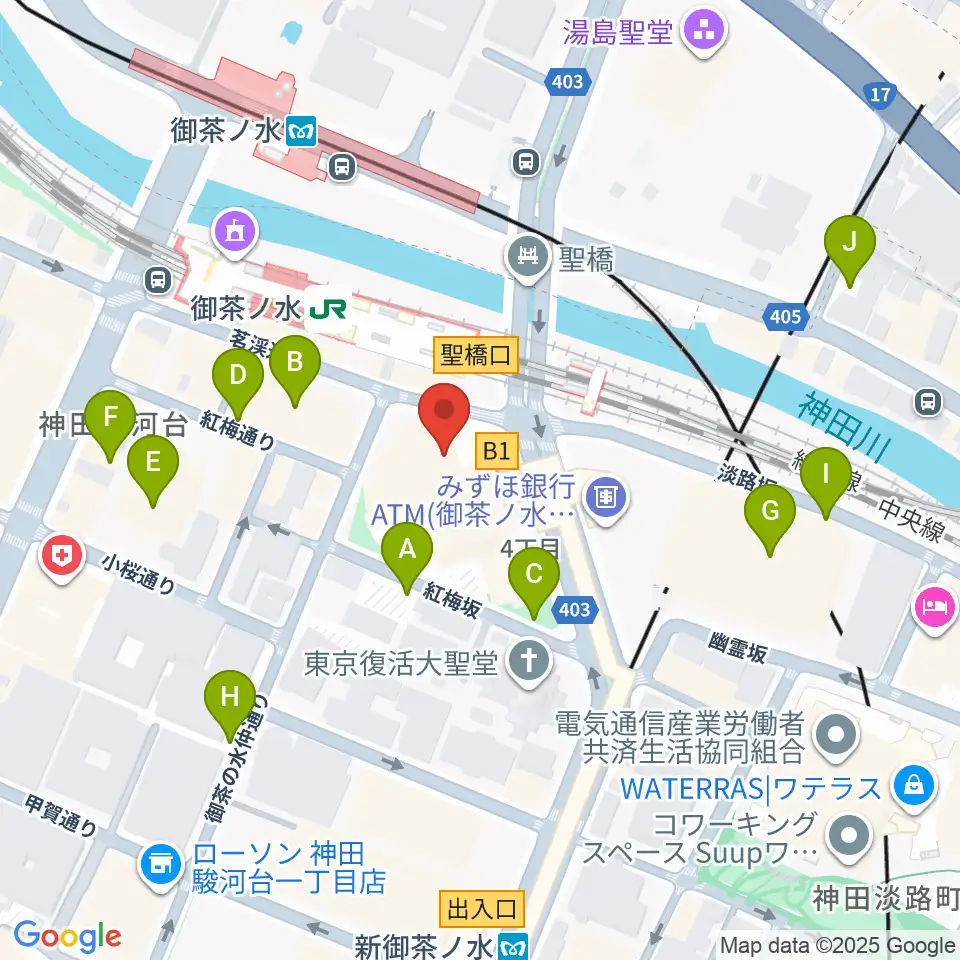 ディスクユニオンお茶の水駅前店周辺の駐車場・コインパーキング一覧地図