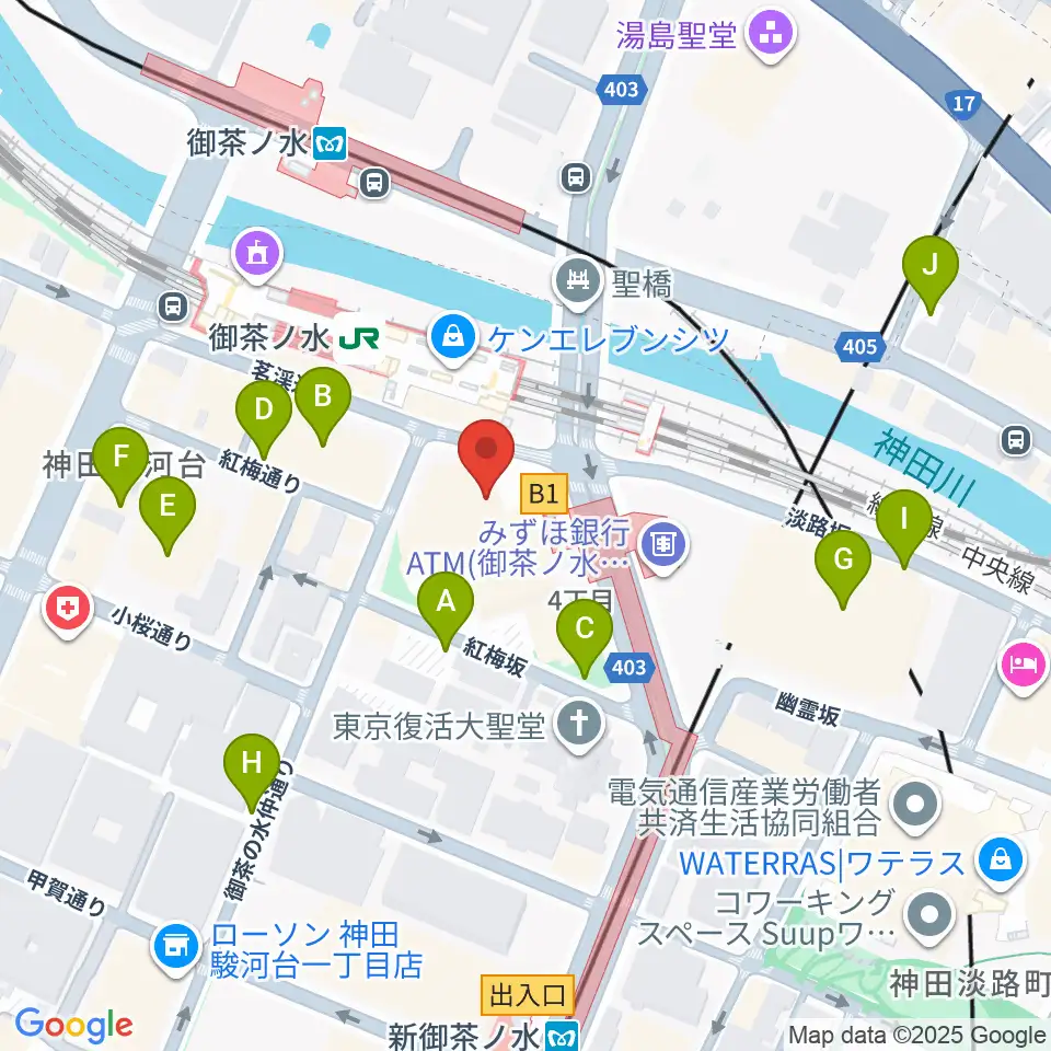 ディスクユニオンお茶の水駅前店周辺の駐車場・コインパーキング一覧地図