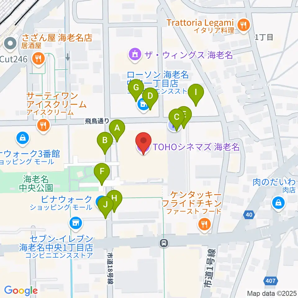 TOHOシネマズ海老名周辺の駐車場・コインパーキング一覧地図