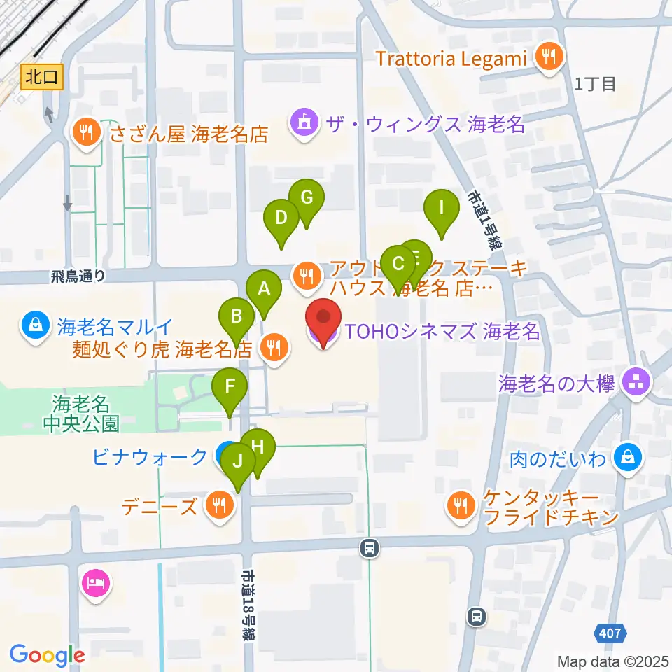 TOHOシネマズ海老名周辺の駐車場・コインパーキング一覧地図