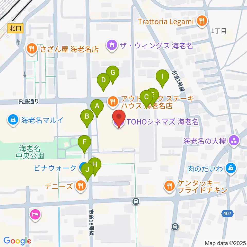 TOHOシネマズ海老名周辺の駐車場・コインパーキング一覧地図