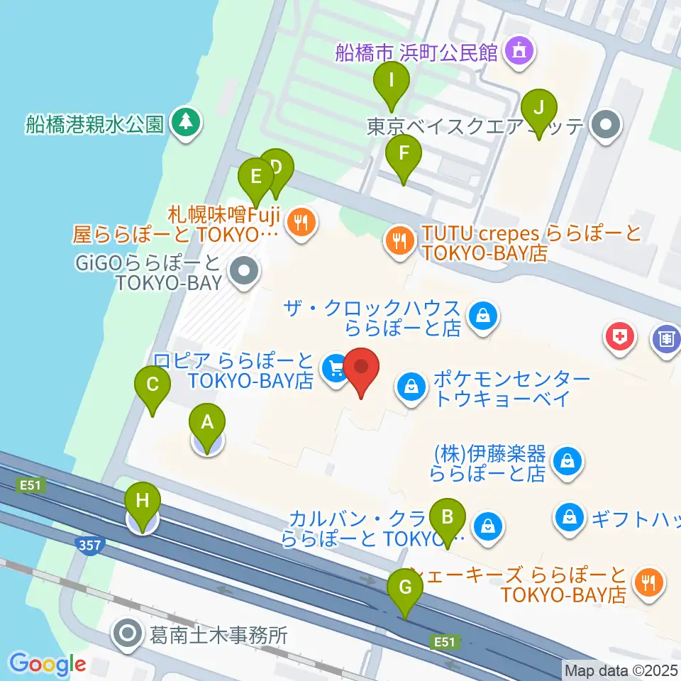 TOHOシネマズららぽーと船橋周辺の駐車場・コインパーキング一覧地図