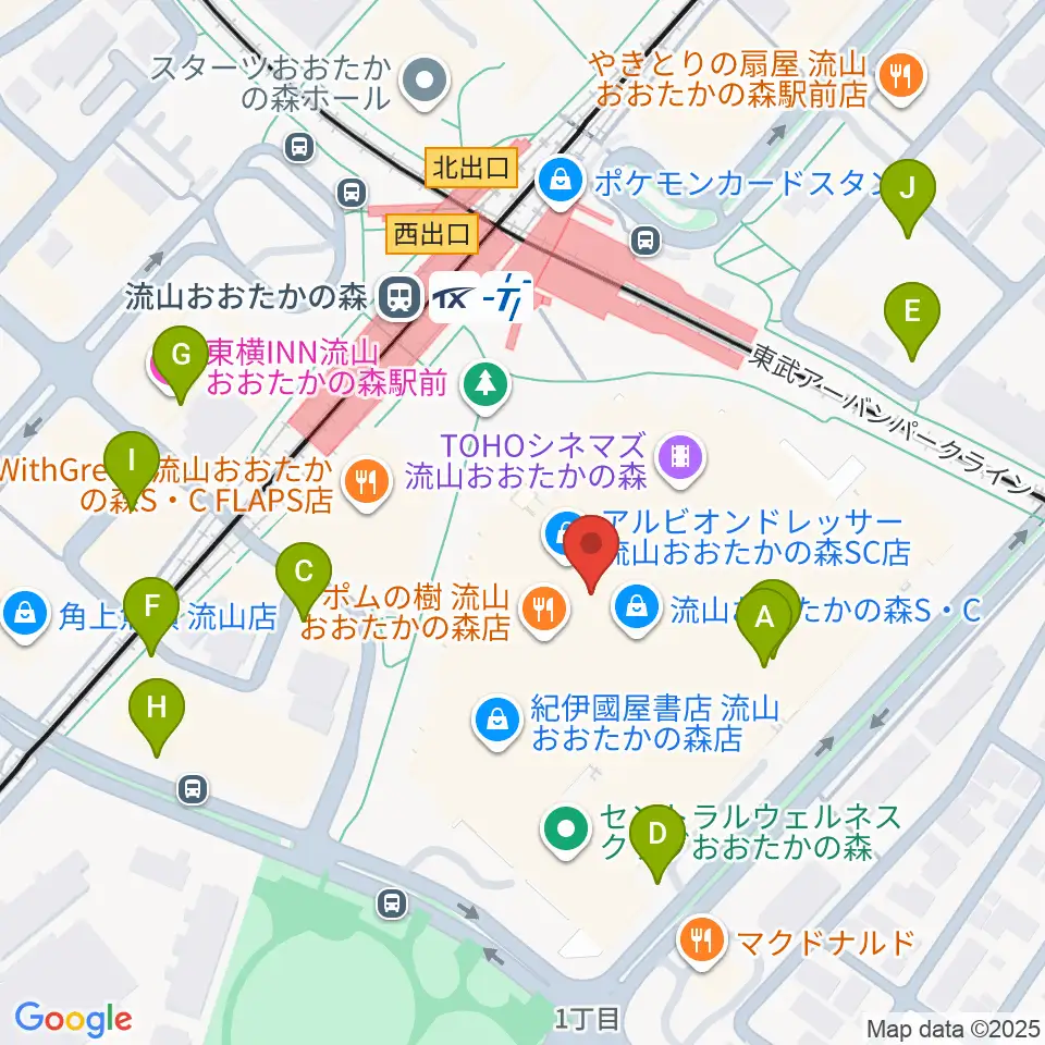 TOHOシネマズ流山おおたかの森周辺の駐車場・コインパーキング一覧地図