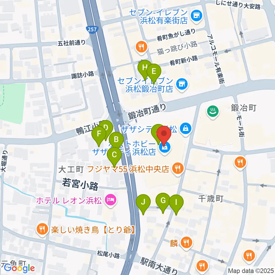 TOHOシネマズ浜松周辺の駐車場・コインパーキング一覧地図