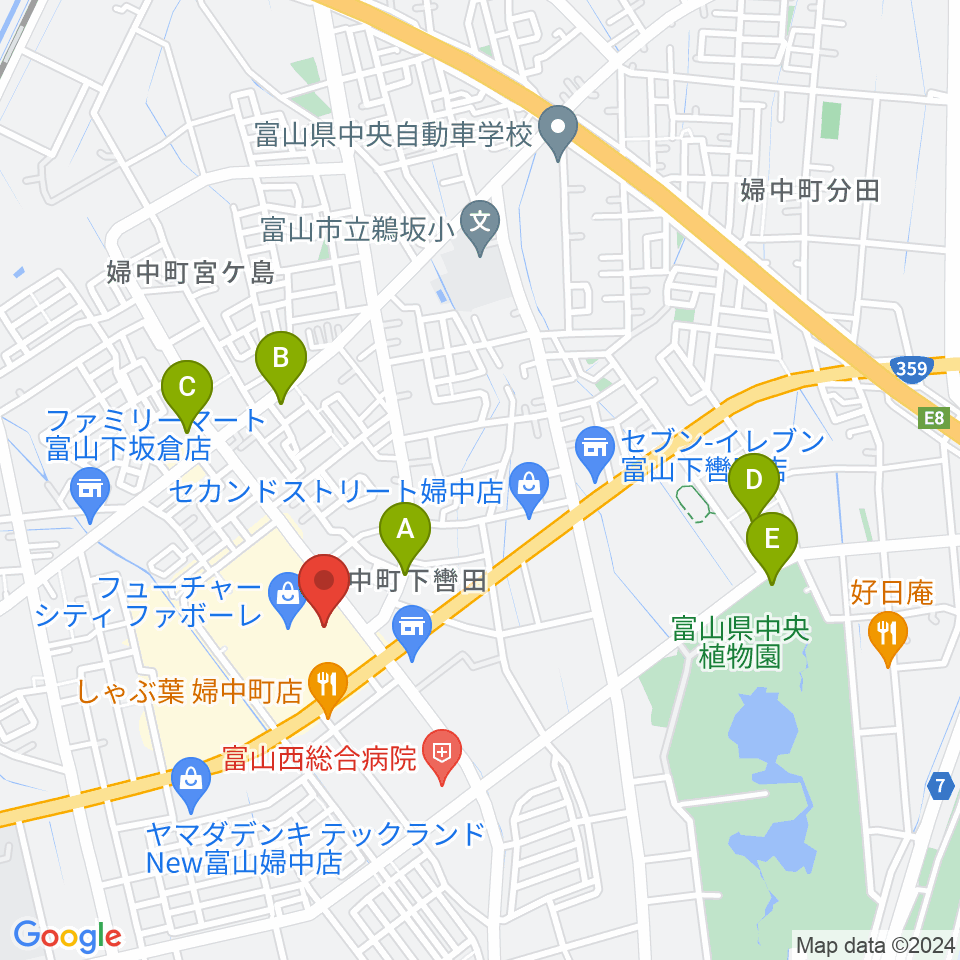 Tohoシネマズ ファボーレ富山 周辺の駐車場 コインパーキング一覧マップ
