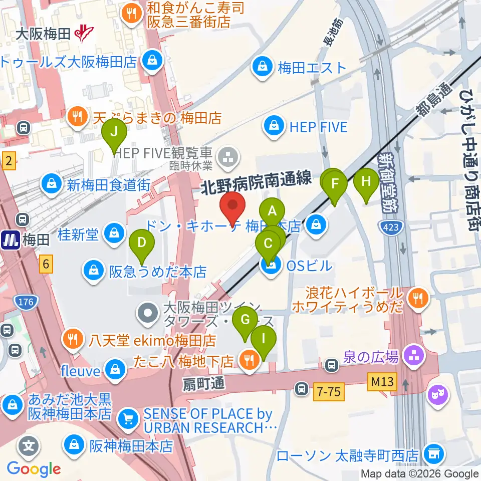 Tohoシネマズ梅田 周辺の駐車場 コインパーキング一覧マップ