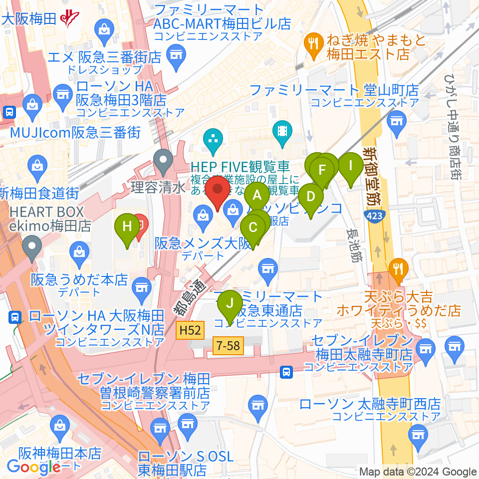 TOHOシネマズ梅田周辺の駐車場・コインパーキング一覧地図