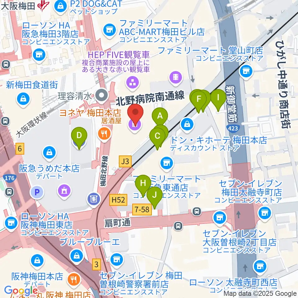 TOHOシネマズ梅田周辺の駐車場・コインパーキング一覧地図
