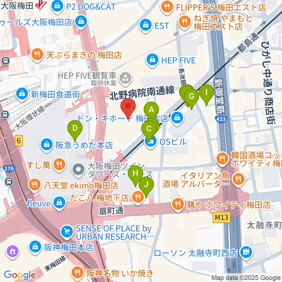 TOHOシネマズ梅田周辺の駐車場・コインパーキング一覧地図