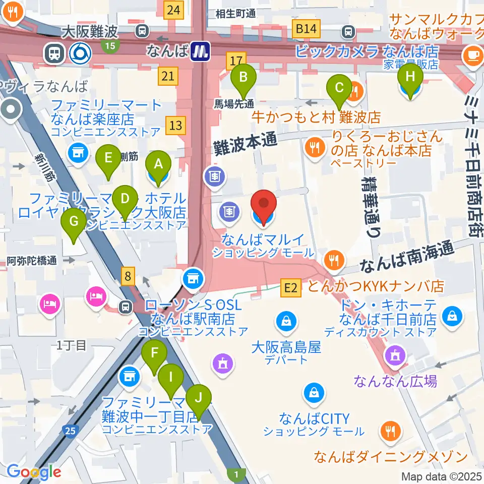 TOHOシネマズなんば本館周辺の駐車場・コインパーキング一覧地図