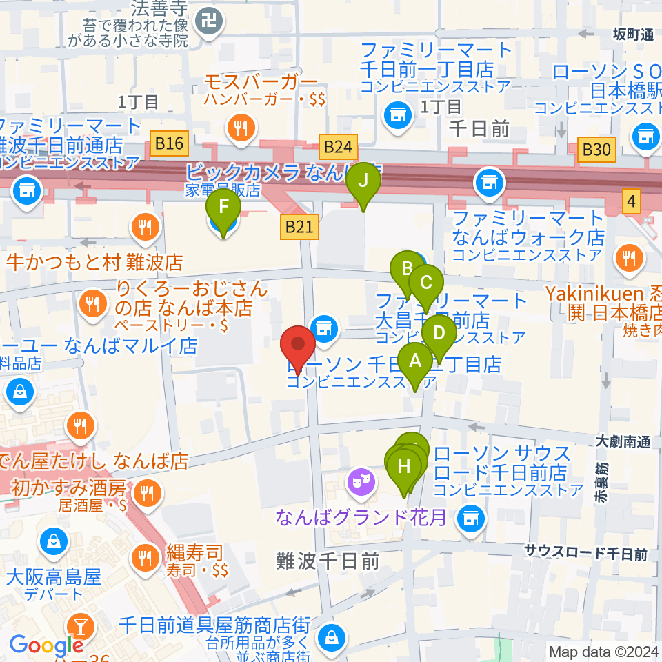 TOHOシネマズなんば別館周辺の駐車場・コインパーキング一覧地図