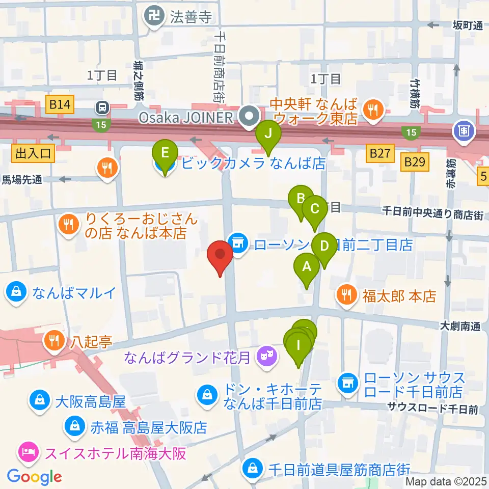 TOHOシネマズなんば別館周辺の駐車場・コインパーキング一覧地図