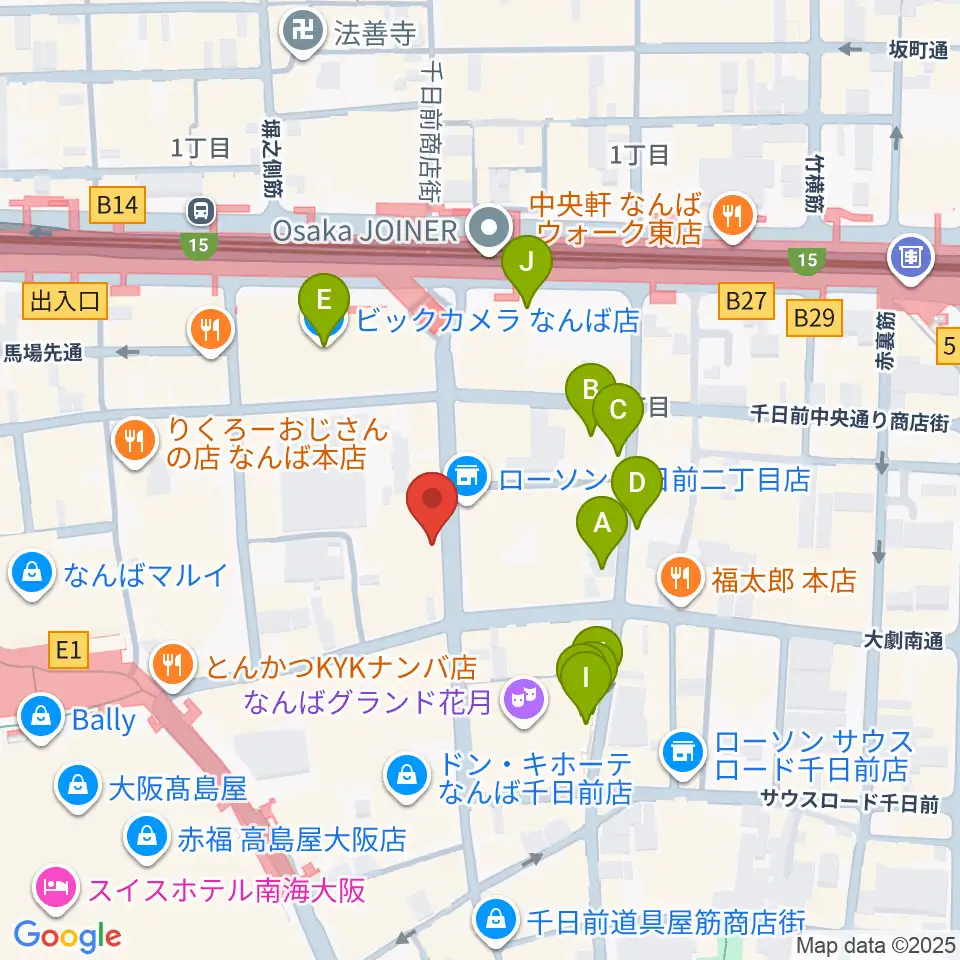 TOHOシネマズなんば別館周辺の駐車場・コインパーキング一覧地図
