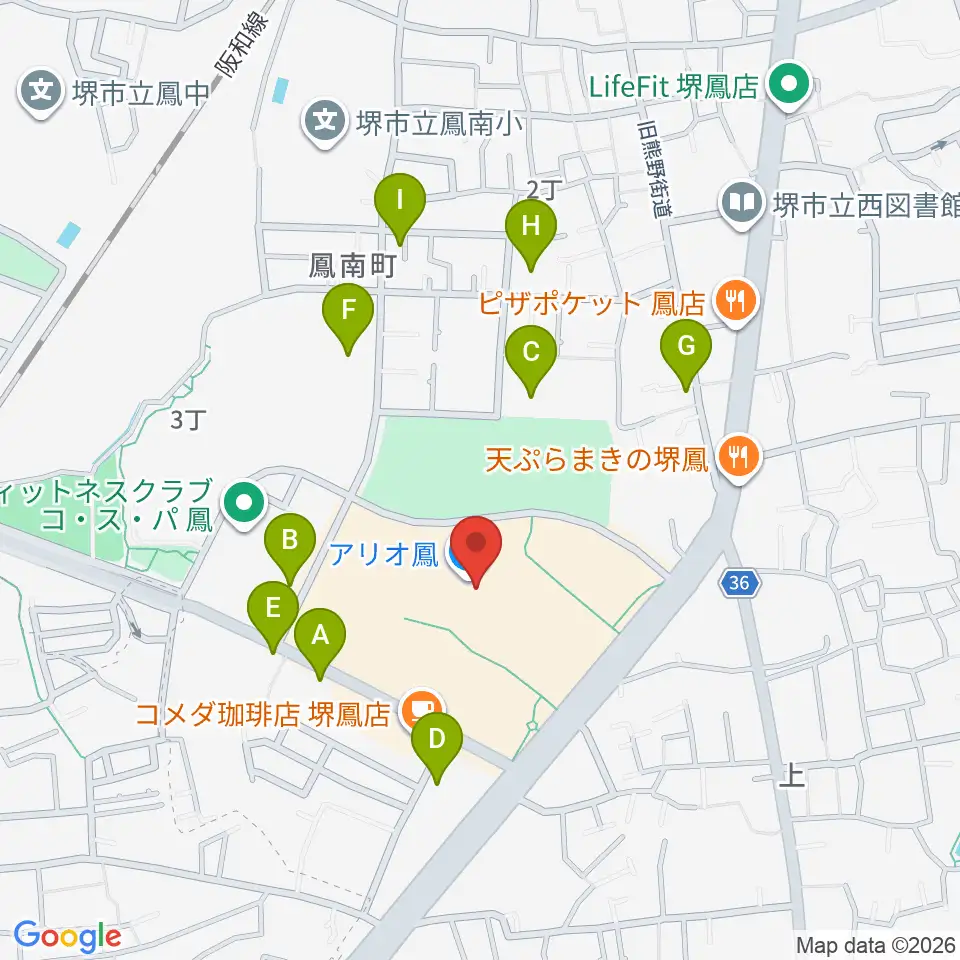 Tohoシネマズ鳳 周辺の駐車場 コインパーキング一覧マップ