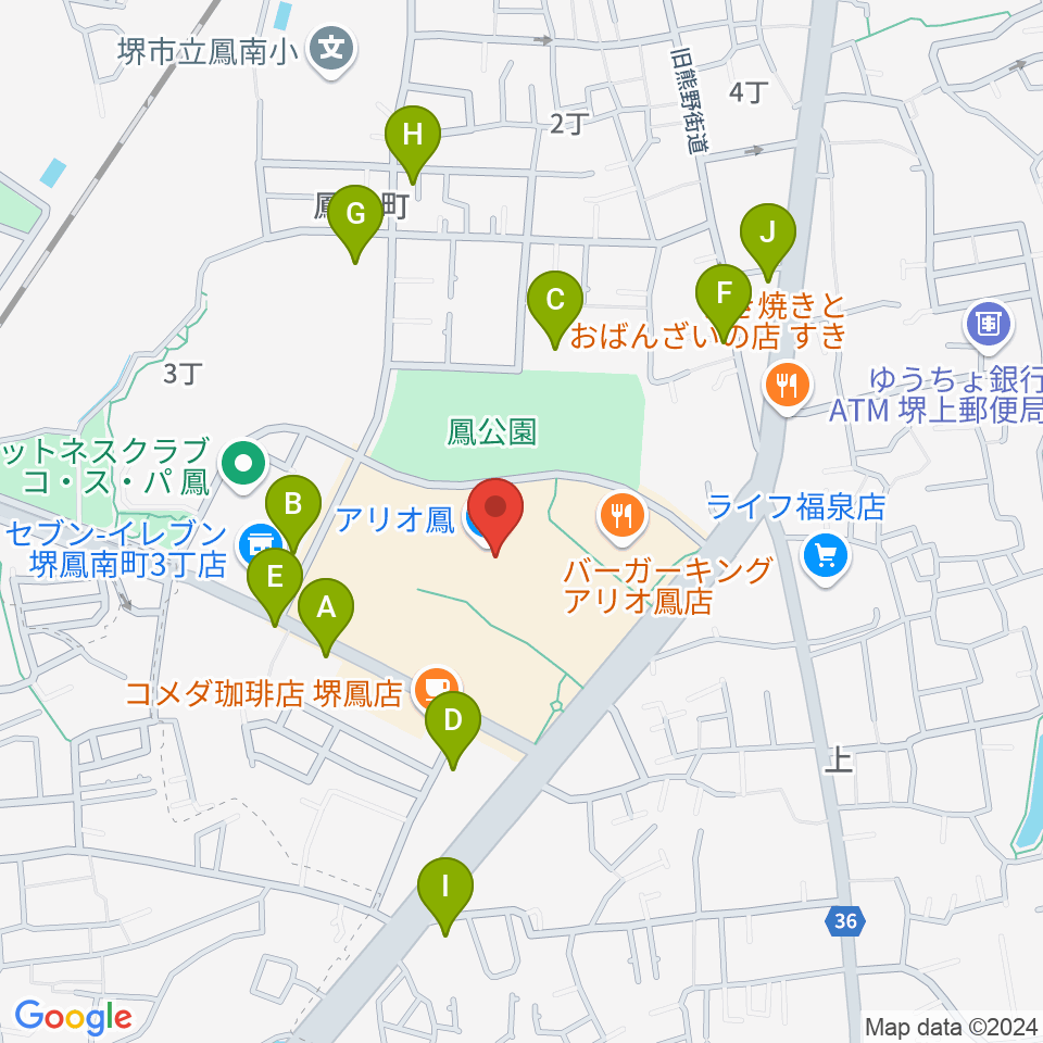 TOHOシネマズ鳳周辺の駐車場・コインパーキング一覧地図