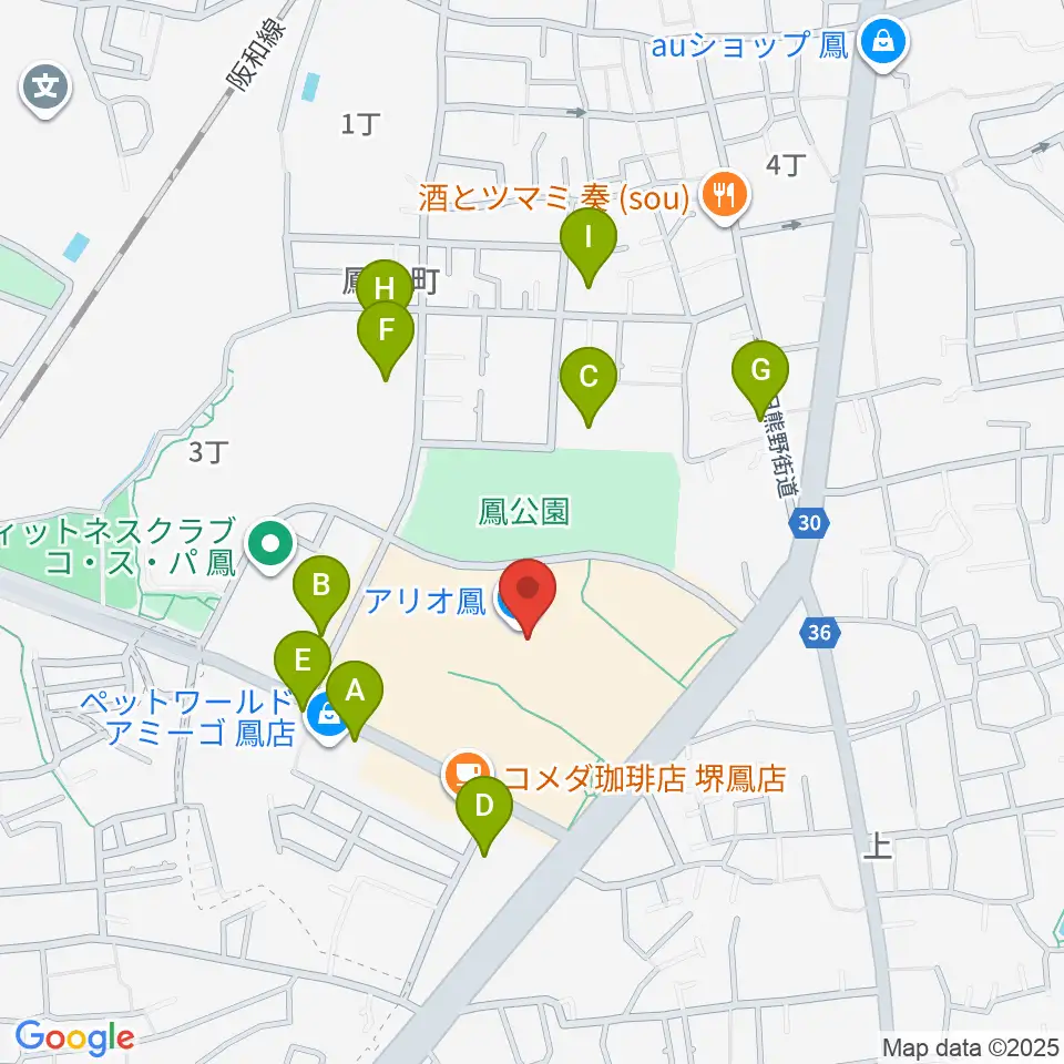 TOHOシネマズ鳳周辺の駐車場・コインパーキング一覧地図
