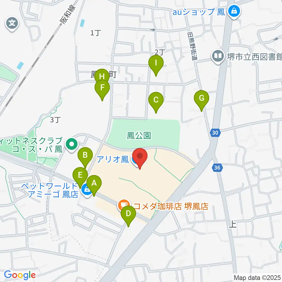 TOHOシネマズ鳳周辺の駐車場・コインパーキング一覧地図