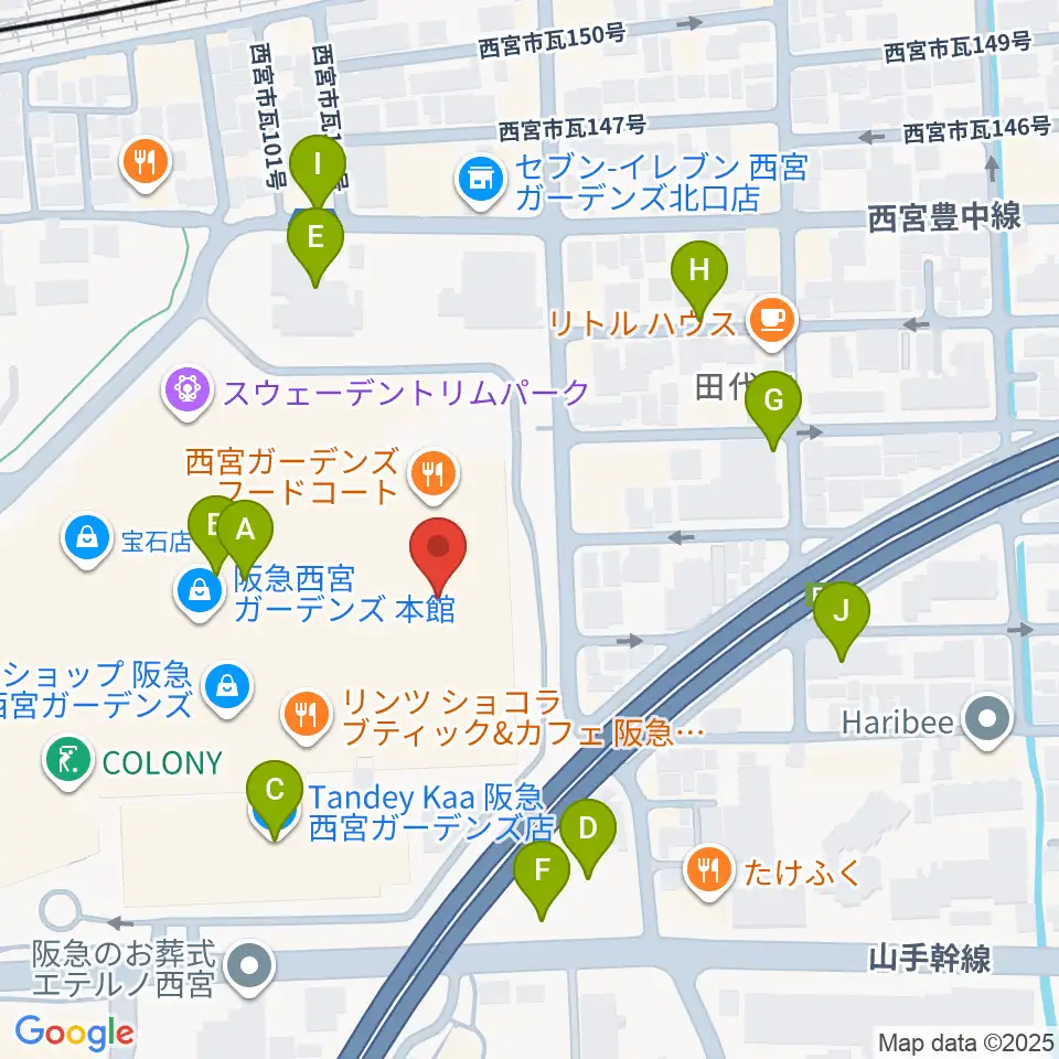 TOHOシネマズ西宮OS周辺の駐車場・コインパーキング一覧地図