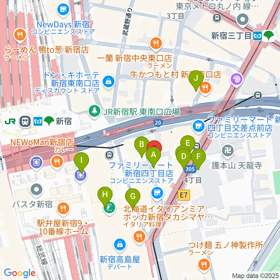 スタジオペンタ新宿店周辺の駐車場・コインパーキング一覧地図