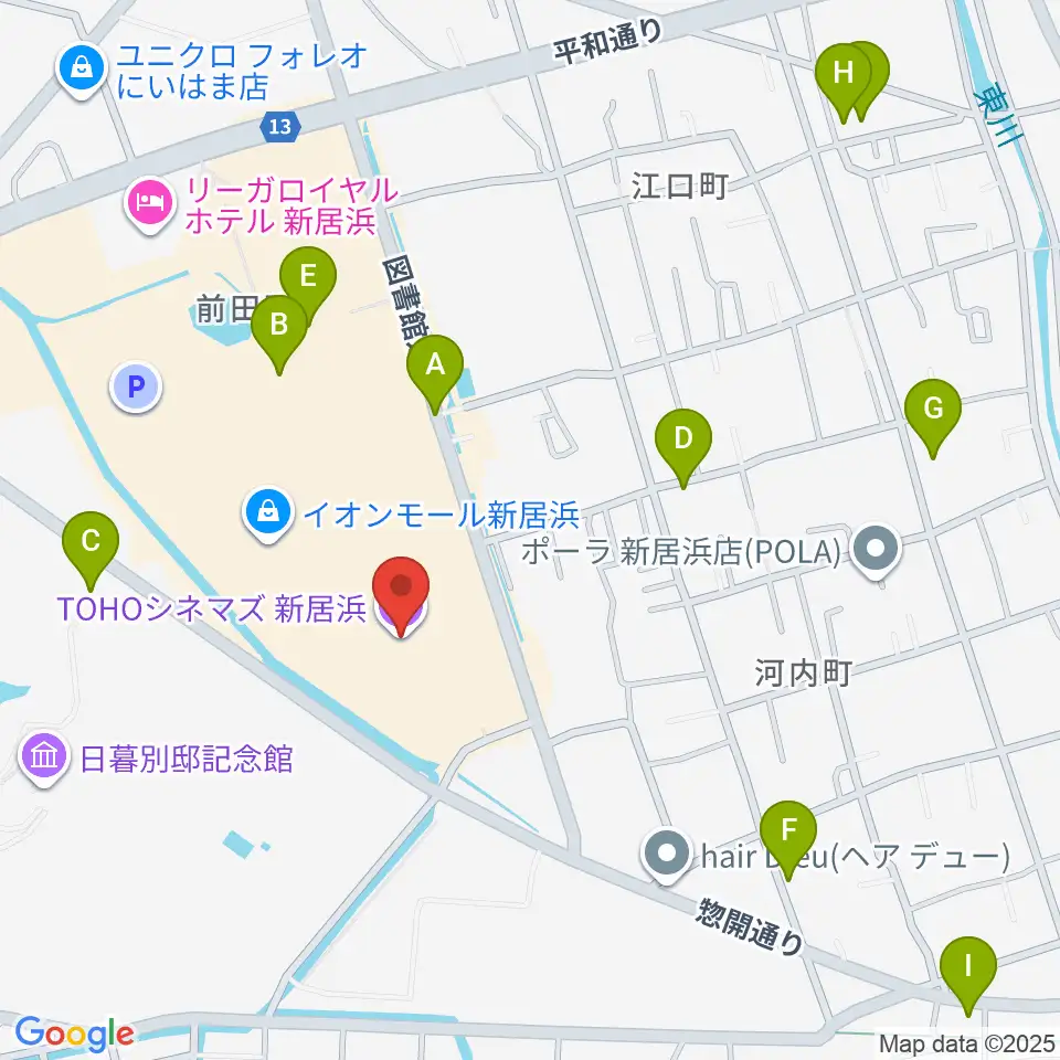 TOHOシネマズ新居浜周辺の駐車場・コインパーキング一覧地図