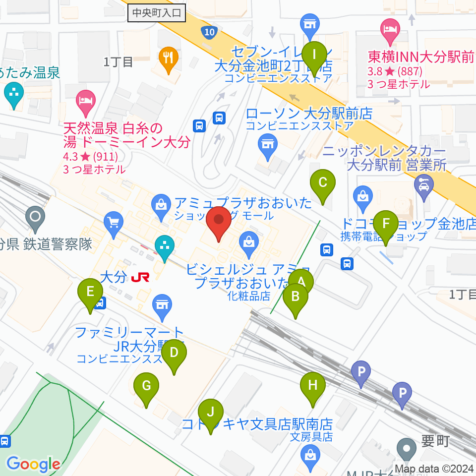 TOHOシネマズ アミュプラザおおいた周辺の駐車場・コインパーキング一覧地図