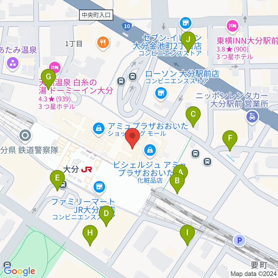 TOHOシネマズ アミュプラザおおいた周辺の駐車場・コインパーキング一覧地図