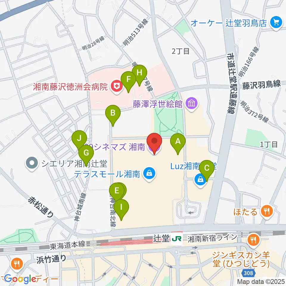 109シネマズ湘南周辺の駐車場・コインパーキング一覧地図