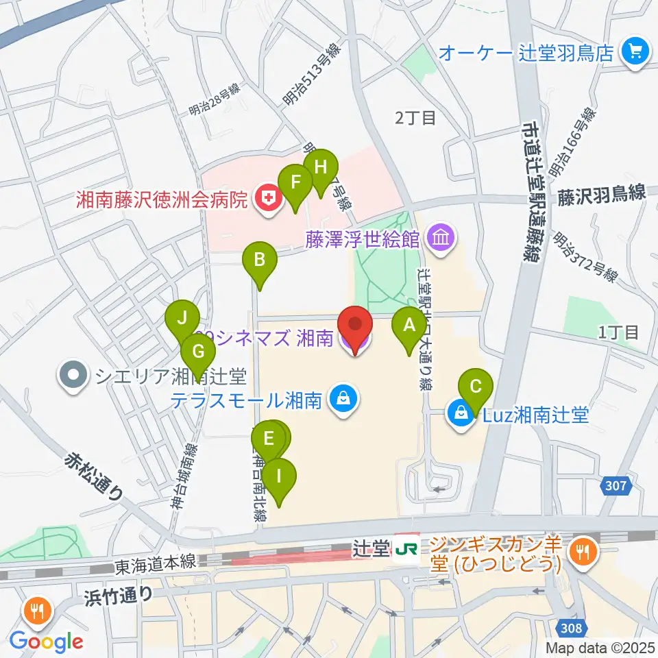 109シネマズ湘南周辺の駐車場・コインパーキング一覧地図