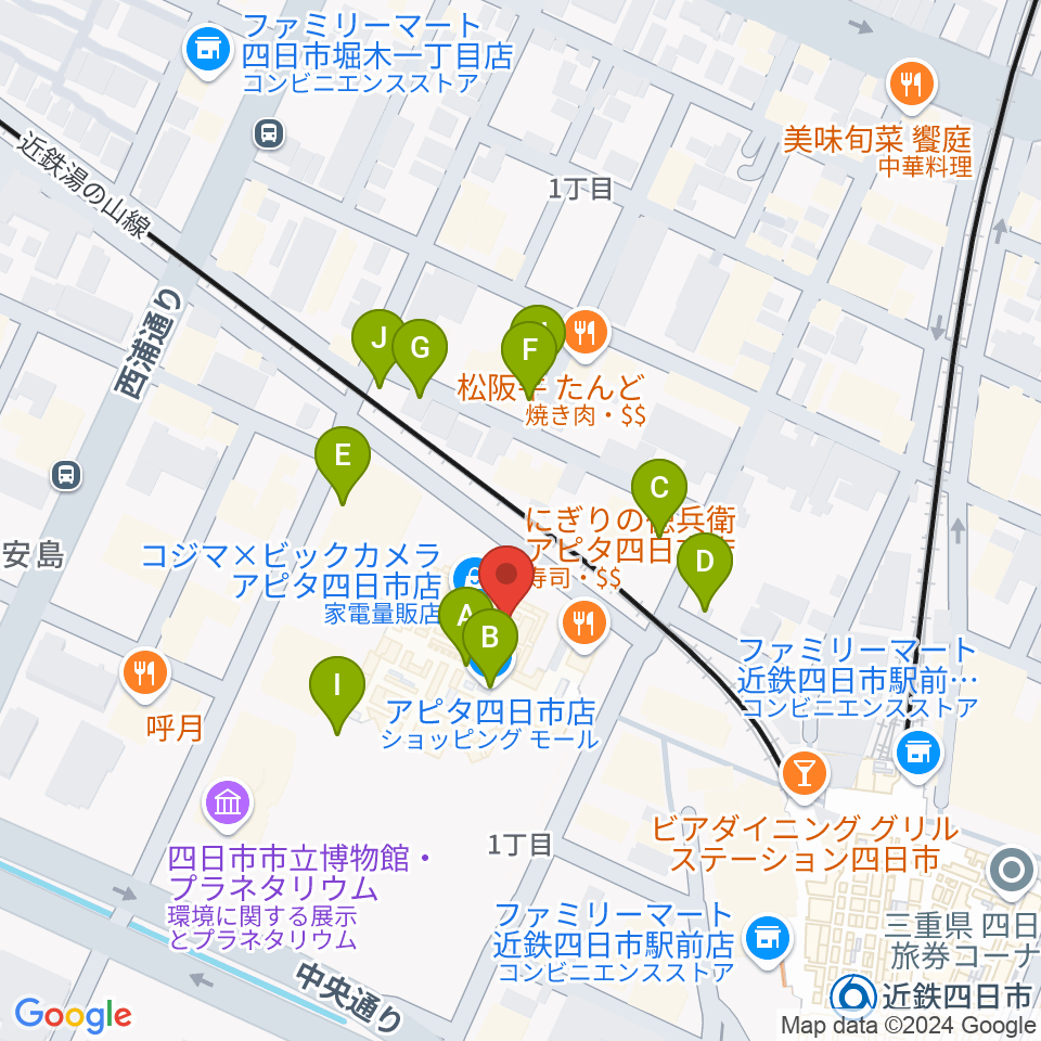 109シネマズ四日市周辺の駐車場・コインパーキング一覧地図