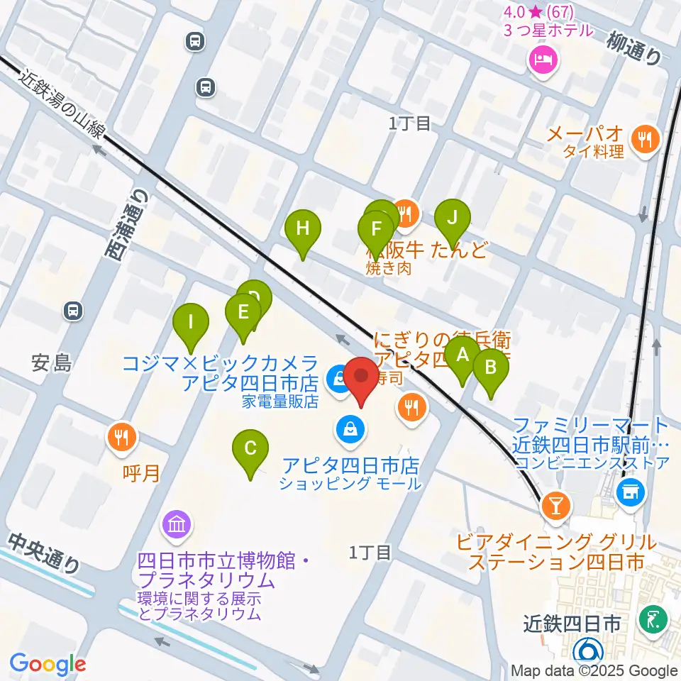 109シネマズ四日市周辺の駐車場・コインパーキング一覧地図