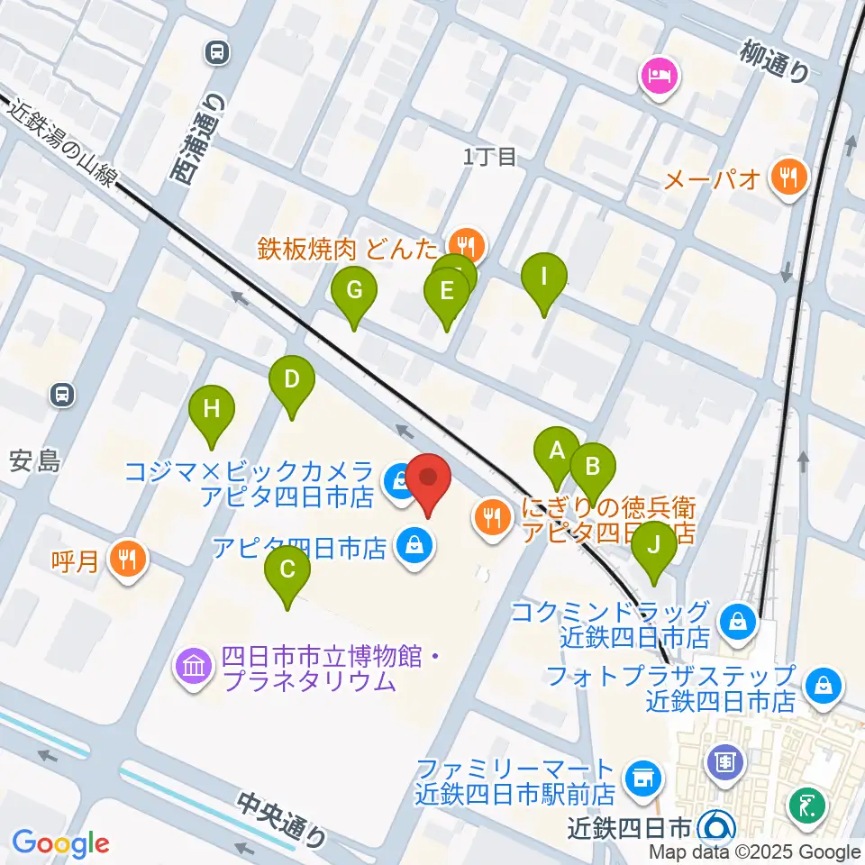 109シネマズ四日市周辺の駐車場・コインパーキング一覧地図