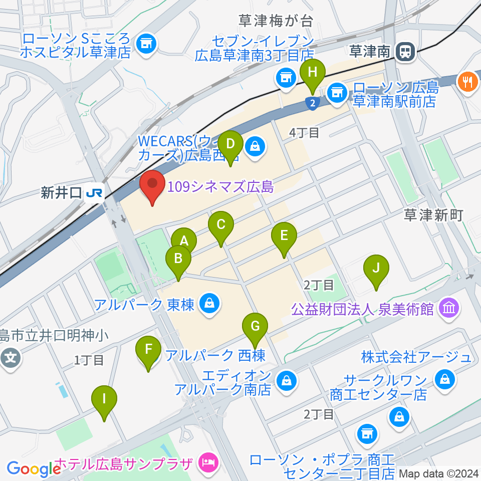 109シネマズ広島周辺の駐車場・コインパーキング一覧地図