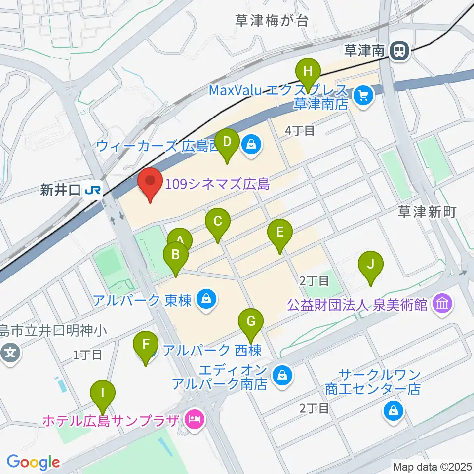 109シネマズ広島周辺の駐車場・コインパーキング一覧地図