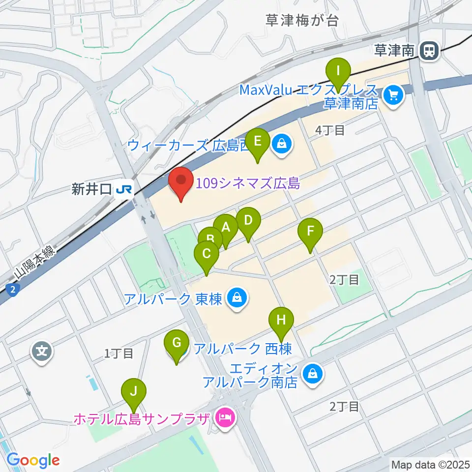 109シネマズ広島周辺の駐車場・コインパーキング一覧地図