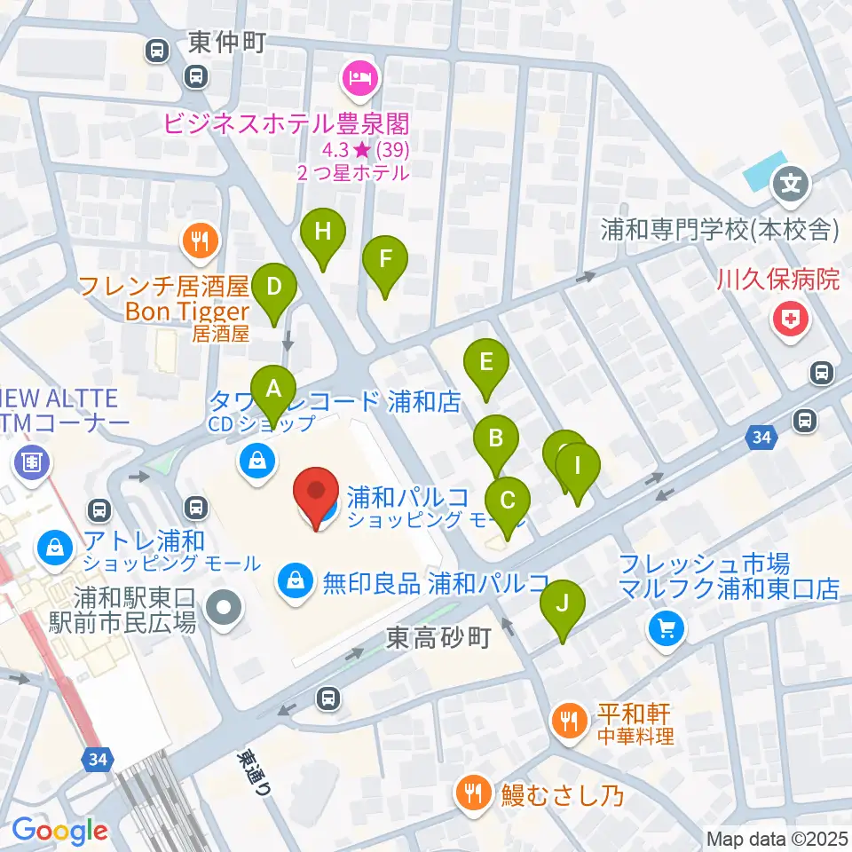 ユナイテッド・シネマ浦和周辺の駐車場・コインパーキング一覧地図