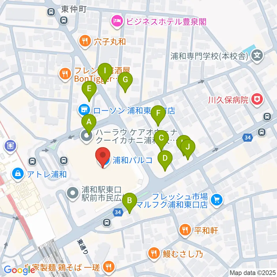 ユナイテッド・シネマ浦和周辺の駐車場・コインパーキング一覧地図