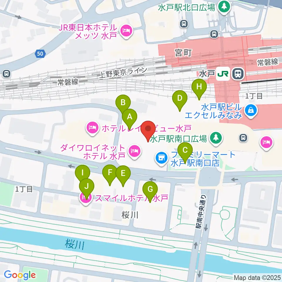 ユナイテッド・シネマ水戸周辺の駐車場・コインパーキング一覧地図