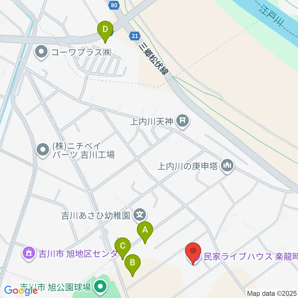 民家ライブハウス楽龍時周辺の駐車場・コインパーキング一覧地図