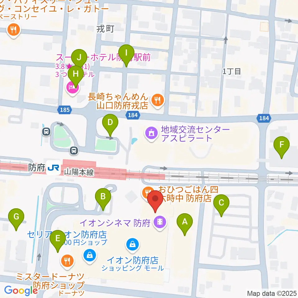 イオンシネマ防府周辺の駐車場・コインパーキング一覧地図