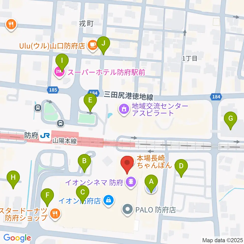 イオンシネマ防府周辺の駐車場・コインパーキング一覧地図